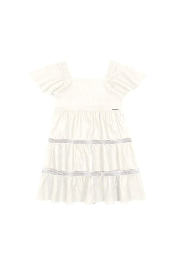 VESTIDO LINHO WASHED BRANCO OFF WHITE TAM 8 ALAKAZOO