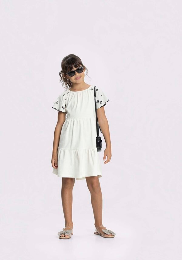 VESTIDO MALHA NIKKO BRANCO OFF WHITE TAM 4