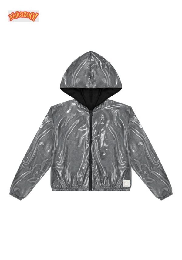 JAQUETA MALHA FOIL CINZA XAXADO ALAKAZOO - Image 2