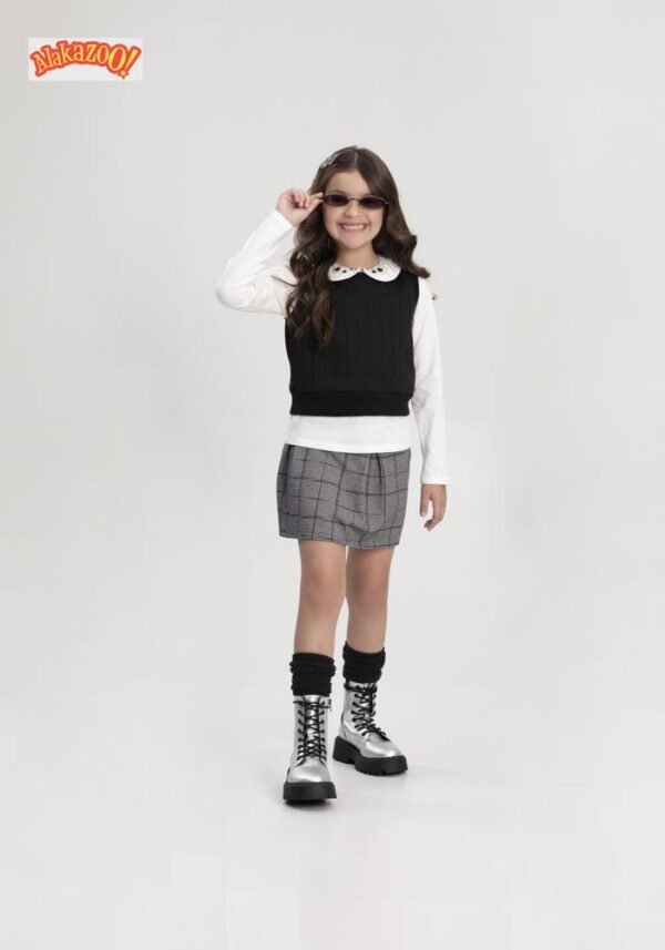 CONJUNTO M.MALHA/MATELASSE/PIE CHIC PRETO ALAKAZOO