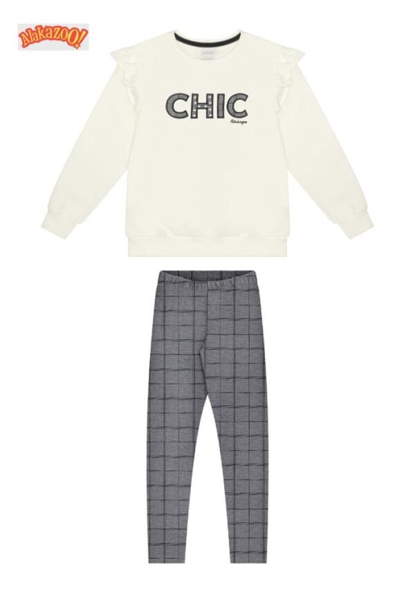CONJUNTO MOLETOM/MALHA PIED CHIC PRETO ALAKAZOO - Image 2